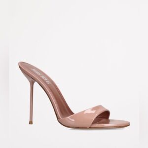 PARIS TEXAS NUDE PATENT LEATHER LIDIA MULES 105